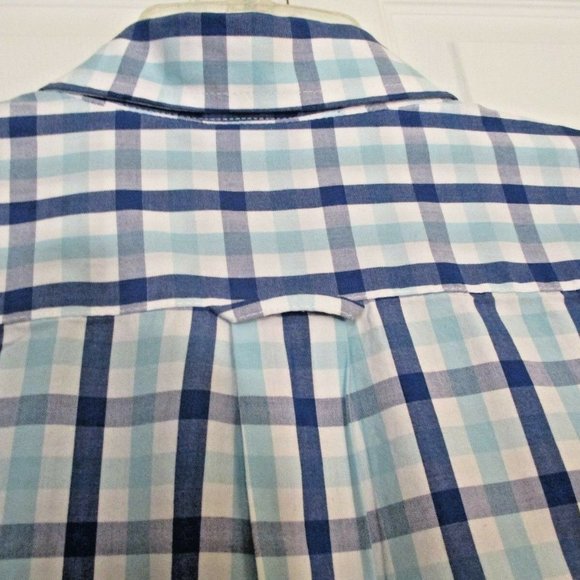 Izod Mens Long Sleeve Oxford sz L Blue Plaid Button Down - Picture 6 of 10